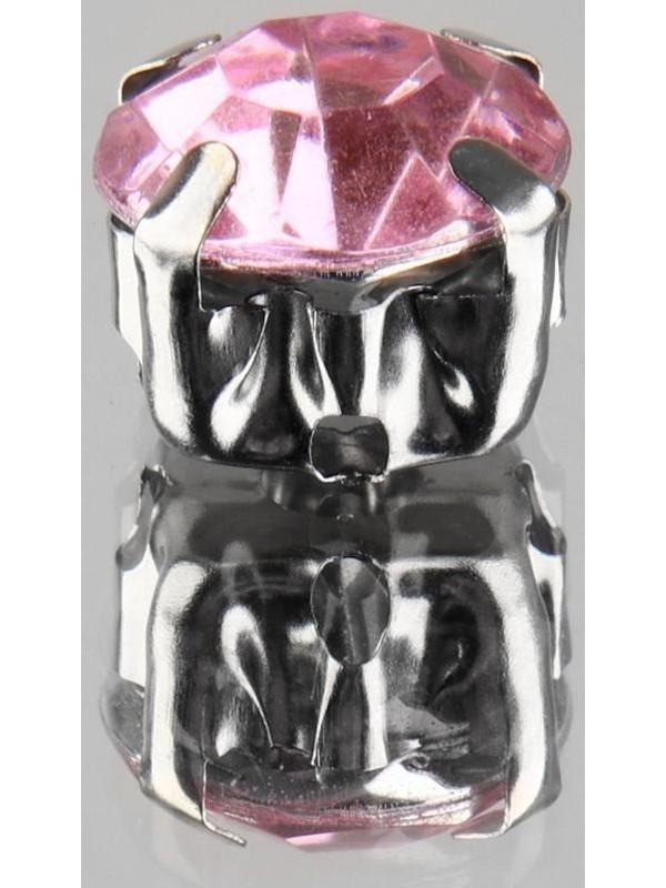 Стразы пришивные «Круг», в оправе, d = 8 мм, 20 шт, цвет розовый