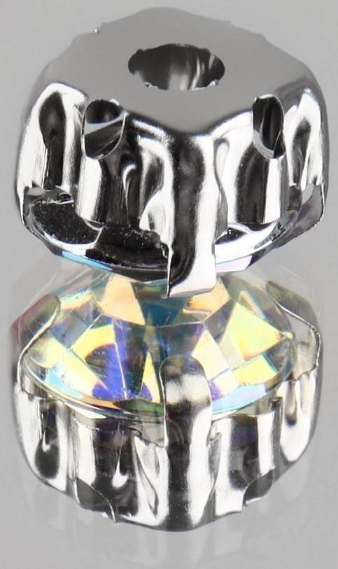 Стразы пришивные «Круг», в оправе, с голографией, d = 8 мм, 20 шт