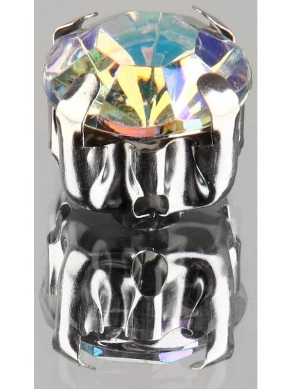 Стразы пришивные «Круг», в оправе, с голографией, d = 8 мм, 20 шт