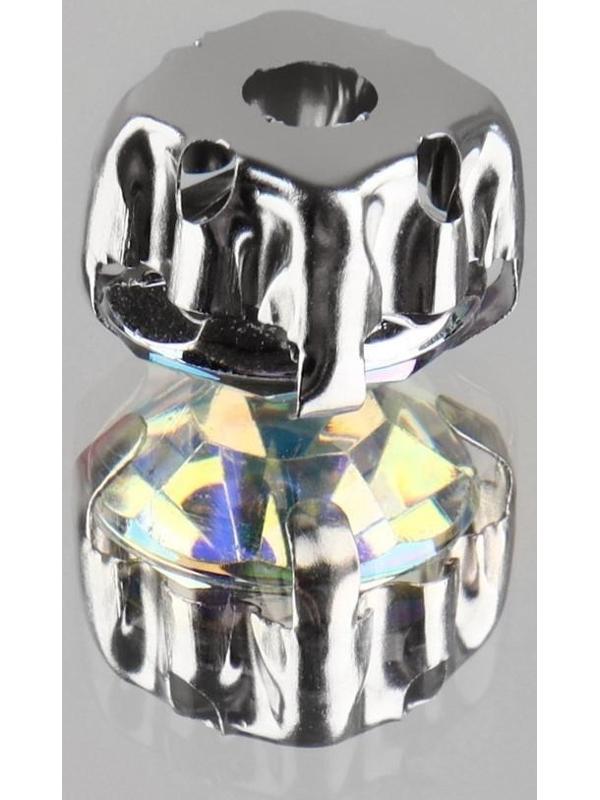 Стразы пришивные «Круг», в оправе, с голографией, d = 8 мм, 20 шт