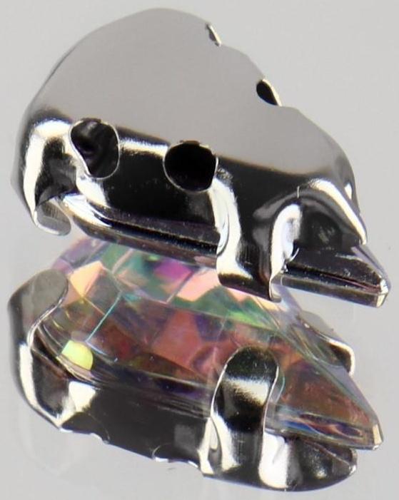 Стразы пришивные «Капля», в оправе, с голографией, 6 × 10 мм, 50 шт