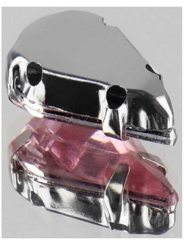 Стразы пришивные «Капля», в оправе, 8 × 13 мм, 20 шт, цвет розовый