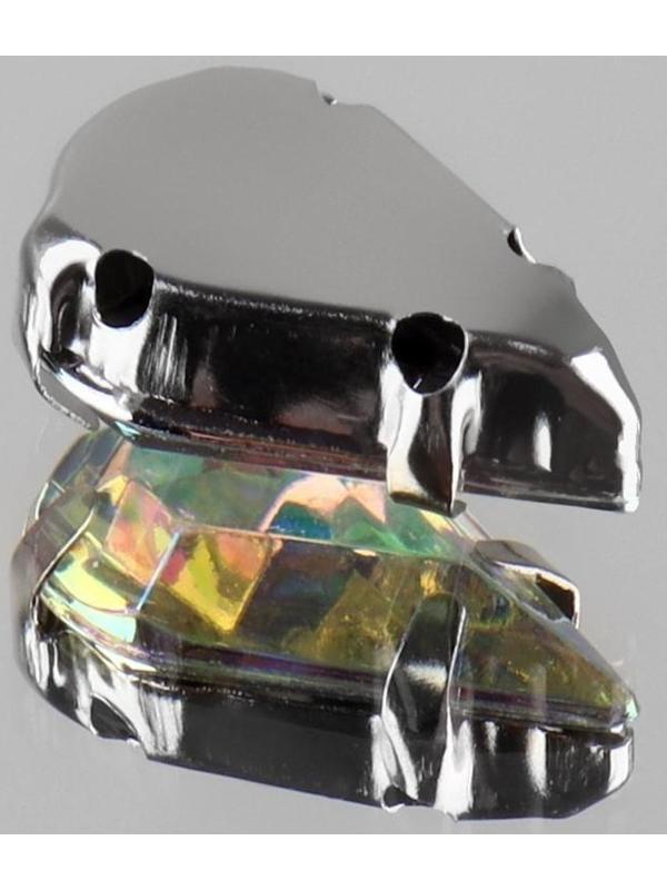 Стразы пришивные «Капля», в оправе, с голографией, 8 × 13 мм, 20 шт