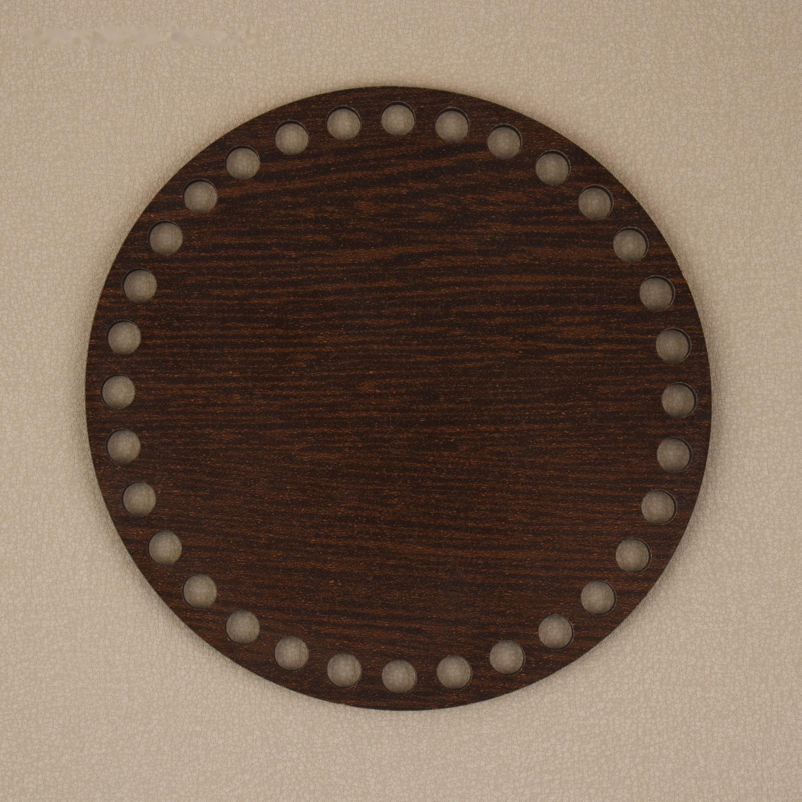 Донце для сумки, круглое, d = 15 см, цвет коричневый