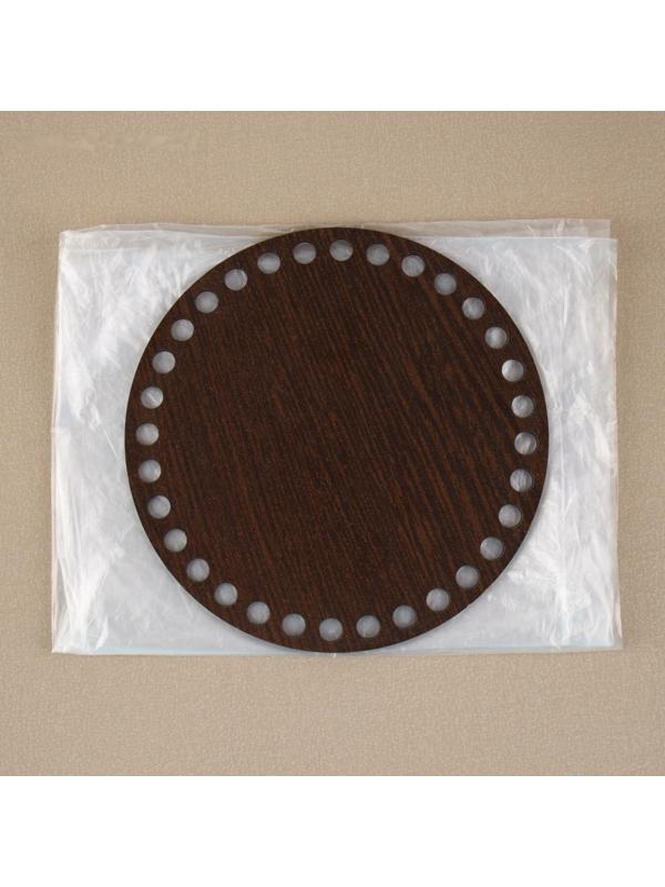 Донце для сумки, круглое, d = 15 см, цвет коричневый