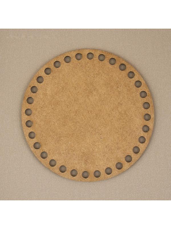 Донце для сумки, круглое, d = 15 см, цвет коричневый