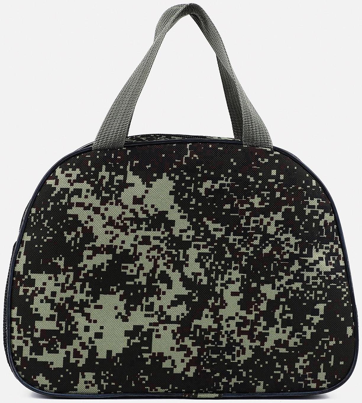 Косметичка на молнии, с сеткой, цвет хаки