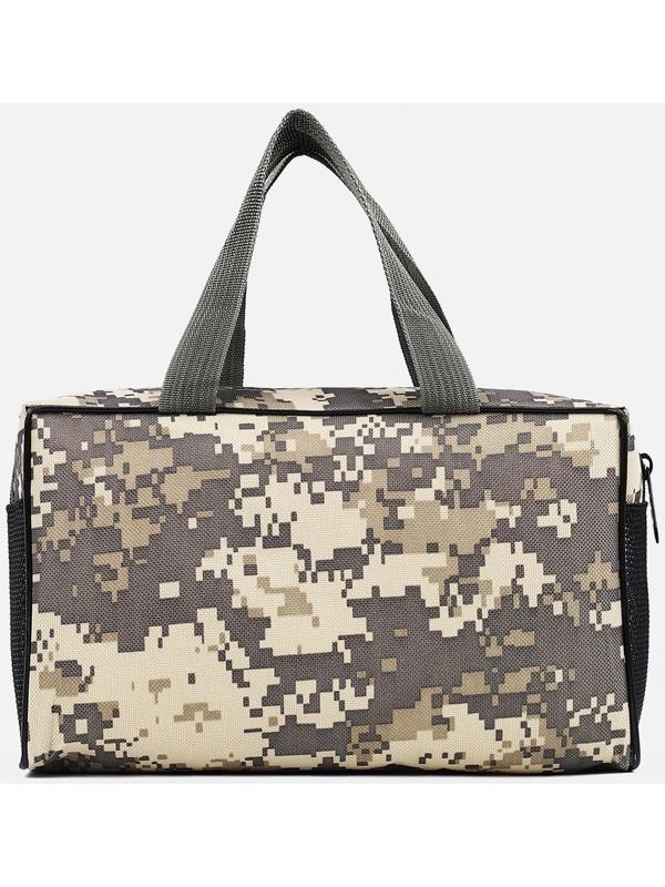 Косметичка на молнии, с сеткой, цвет хаки