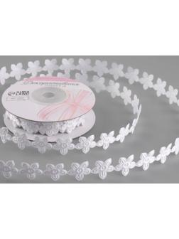 Лента фигурная «Цветочек», 18 мм, 9 ± 0,5 м, цвет белый