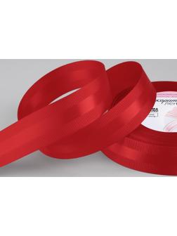 Лента декоративная, репс/атлас, 25 мм, 18 ± 1 м, цвет красный