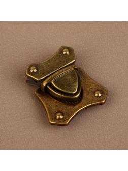 Застёжка для сумки, 4 × 4,2 см, цвет бронзовый