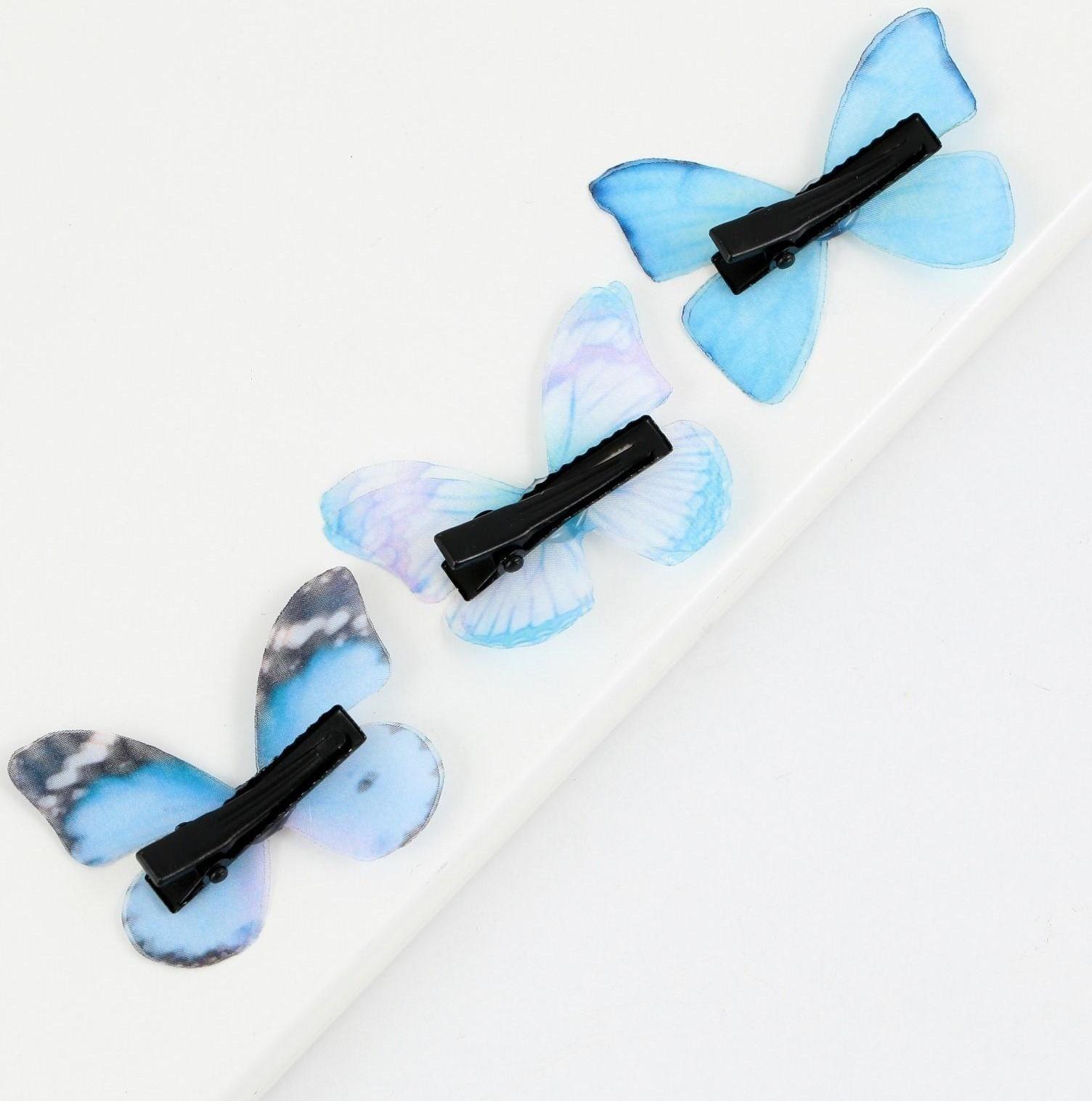 Заколки-бабочки для волос Kawaii, 3 шт., 3 х 3,5 х 1см