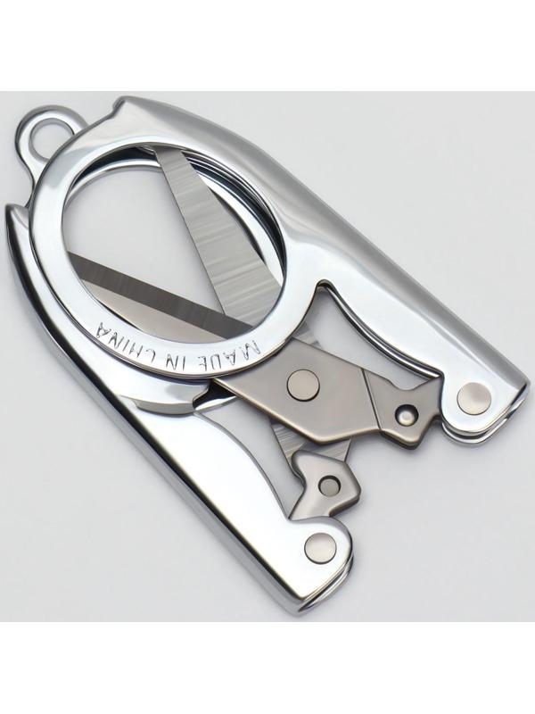 Ножницы маникюрные, прямые, складные, 9 см, цвет серебристый