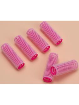 Бигуди «Липучка», d = 1,9 см, 6 шт, цвет розовый