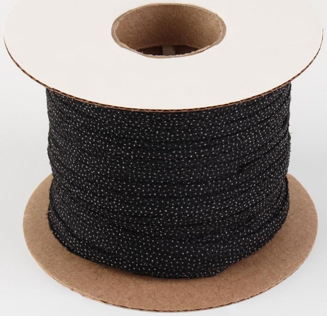Флизелиновая лента, нитепрошивная, усиленная, 10 мм, 100 м, цвет чёрный