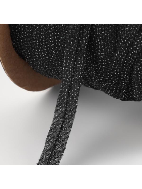 Флизелиновая лента, нитепрошивная, усиленная, 10 мм, 100 м, цвет чёрный