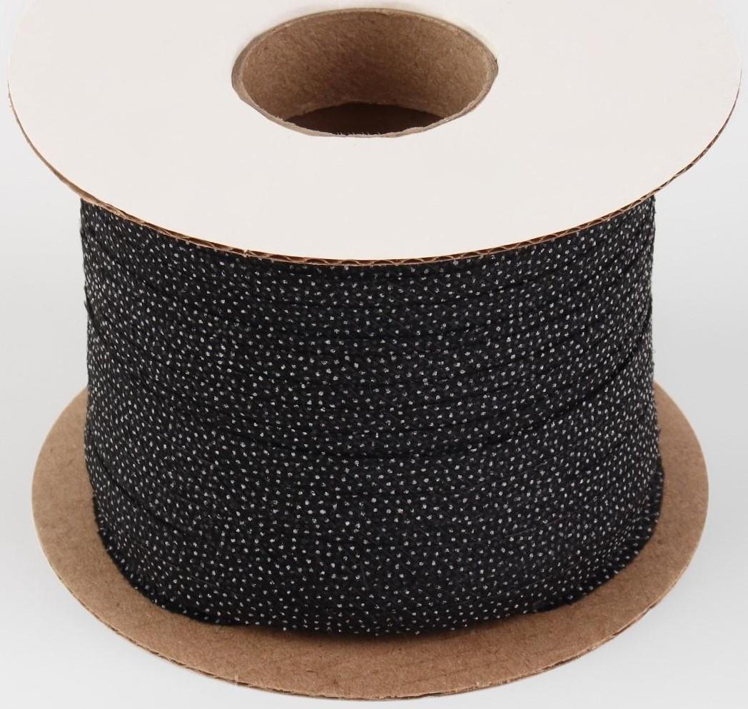 Флизелиновая лента, нитепрошивная, усиленная, 12 мм, 100 м, цвет чёрный