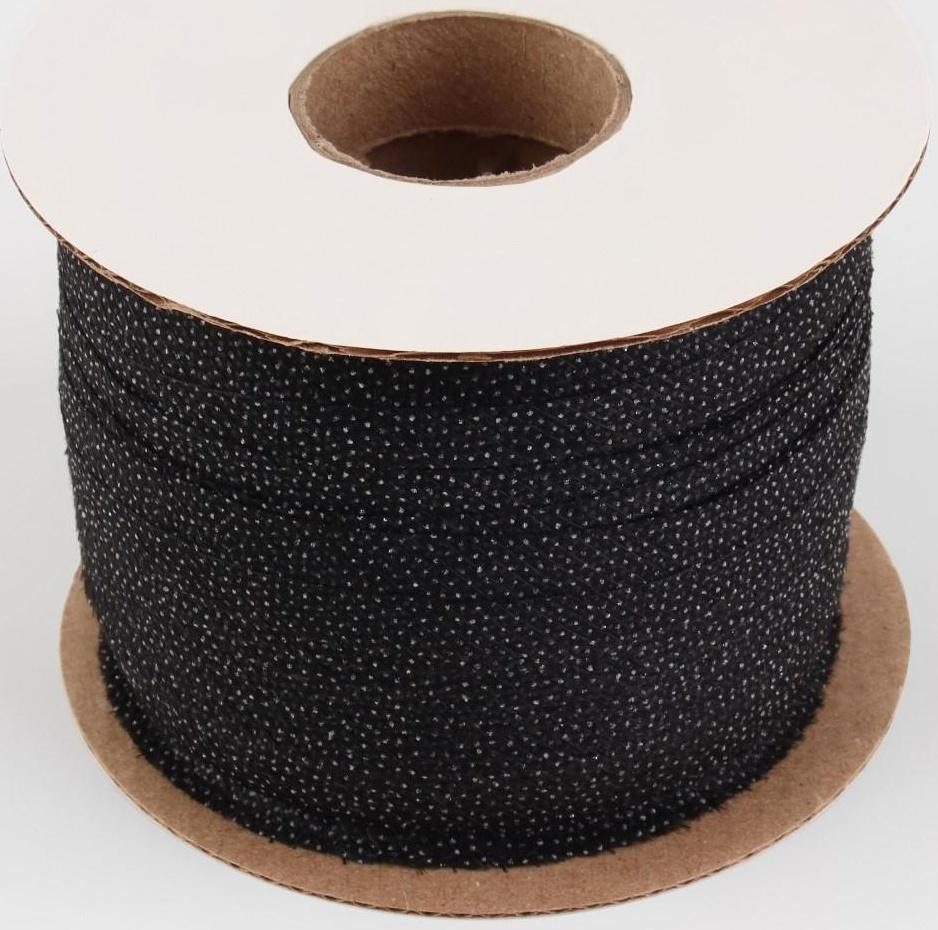 Флизелиновая лента, нитепрошивная, усиленная, 15 мм, 100 м, цвет чёрный