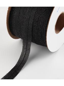 Флизелиновая лента, нитепрошивная, усиленная, 15 мм, 100 м, цвет чёрный
