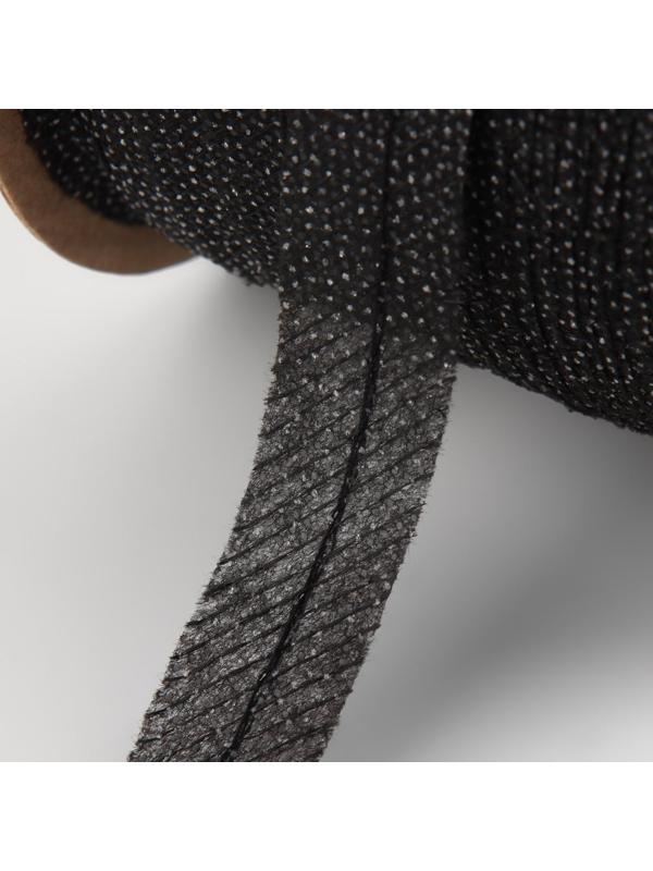 Флизелиновая лента, нитепрошивная, усиленная, 15 мм, 100 м, цвет чёрный