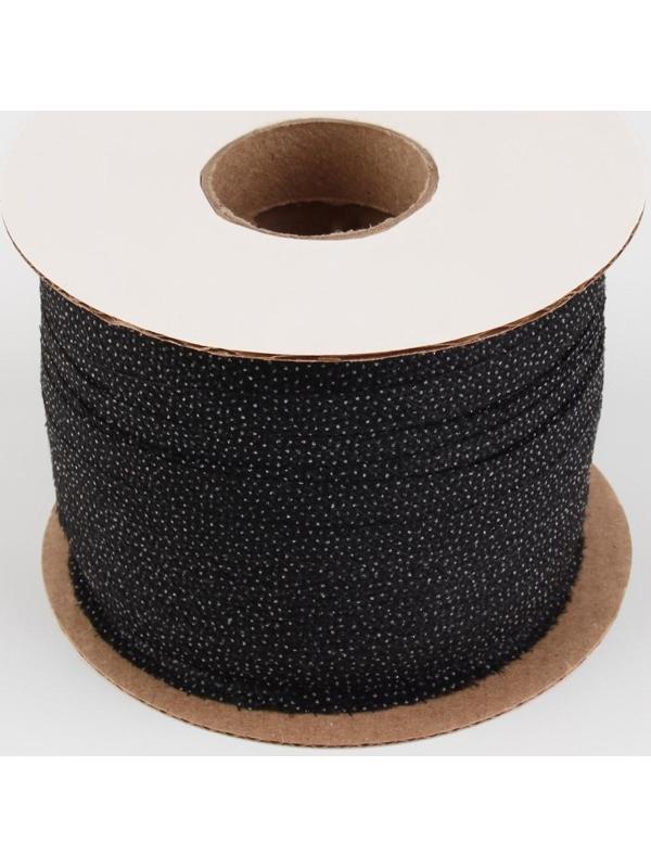 Флизелиновая лента, нитепрошивная, усиленная, 15 мм, 100 м, цвет чёрный