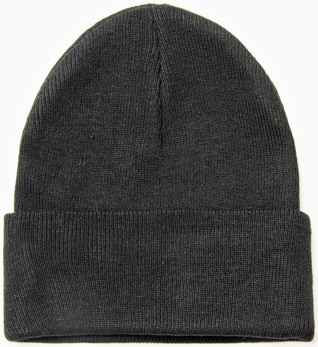 Шапка мужская двухслойная с отовротом one size черный