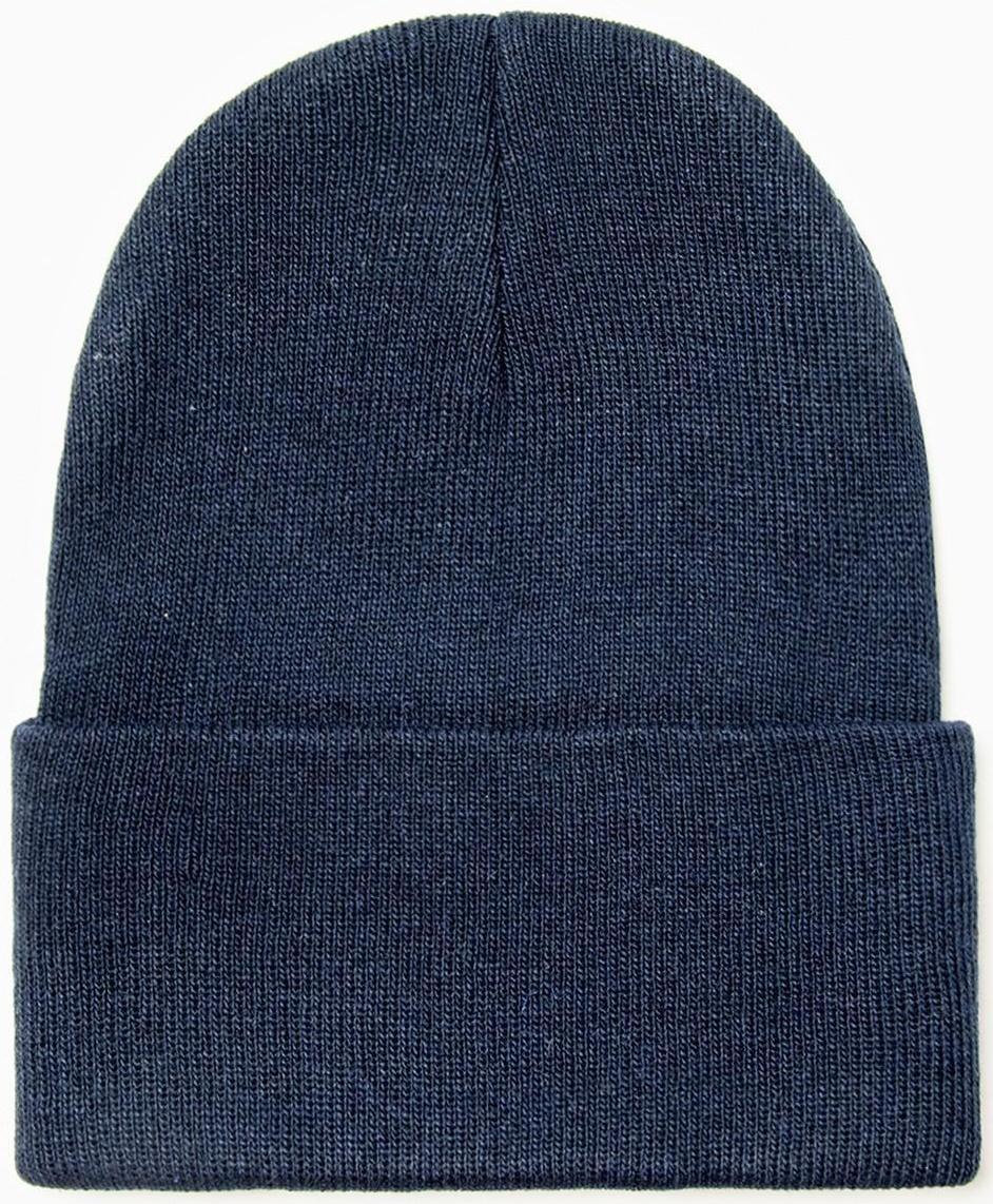 Шапка мужская двухслойная с отовротом one size синий