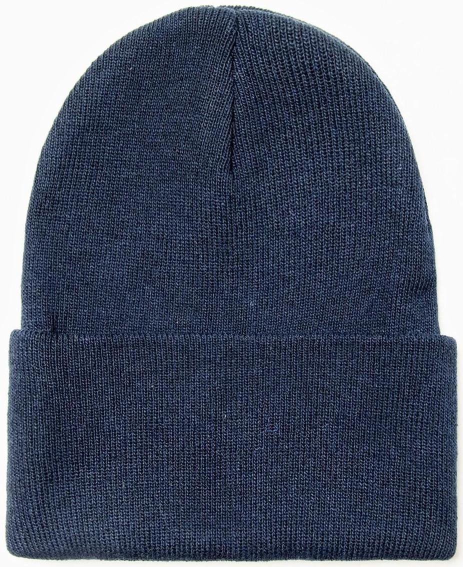 Шапка мужская двухслойная с отовротом one size синий
