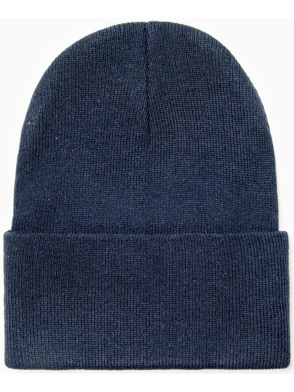 Шапка мужская двухслойная с отовротом one size синий