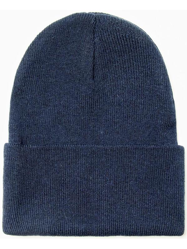 Шапка мужская двухслойная с отовротом one size синий