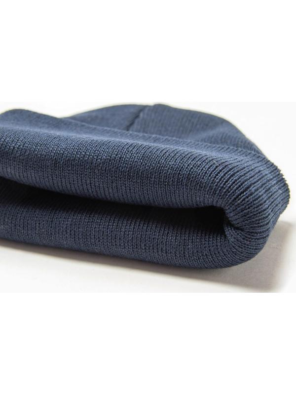 Шапка мужская двухслойная с отовротом one size синий