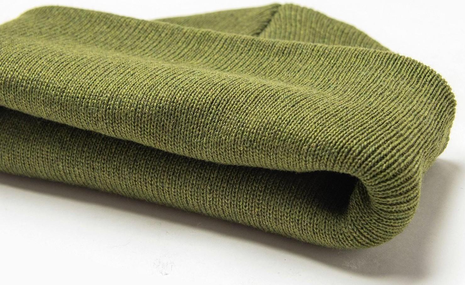 Шапка мужская двухслойная с отовротом one size хаки