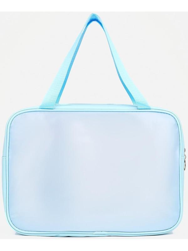Косметичка на молнии, цвет голубой