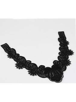 Воротник кружевной, 23,5 × 24,3 см, цвет чёрный