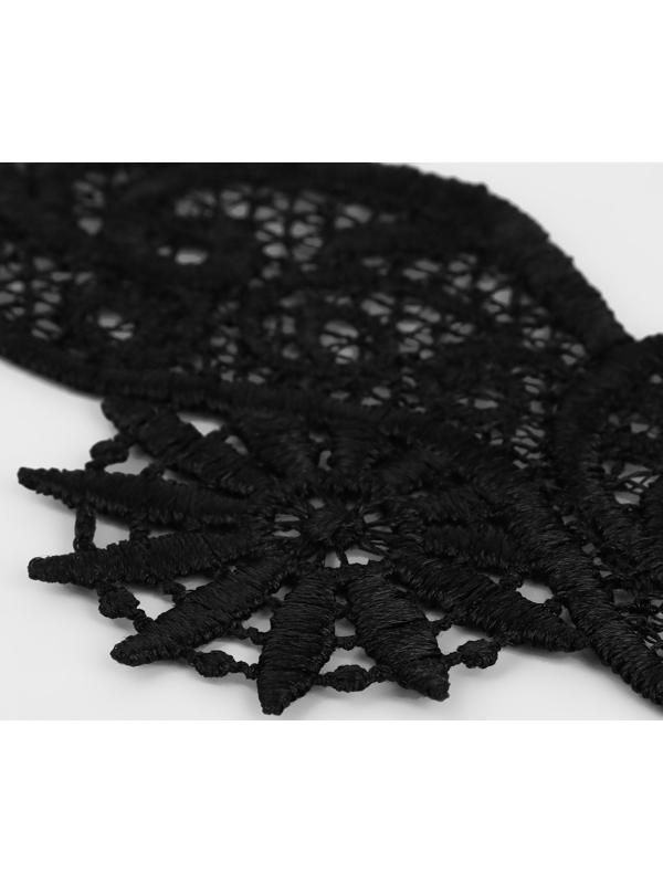 Воротник кружевной, 23,5 × 24,3 см, цвет чёрный