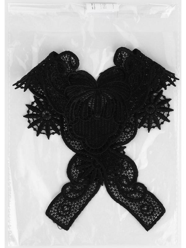 Воротник кружевной, 23,5 × 24,3 см, цвет чёрный