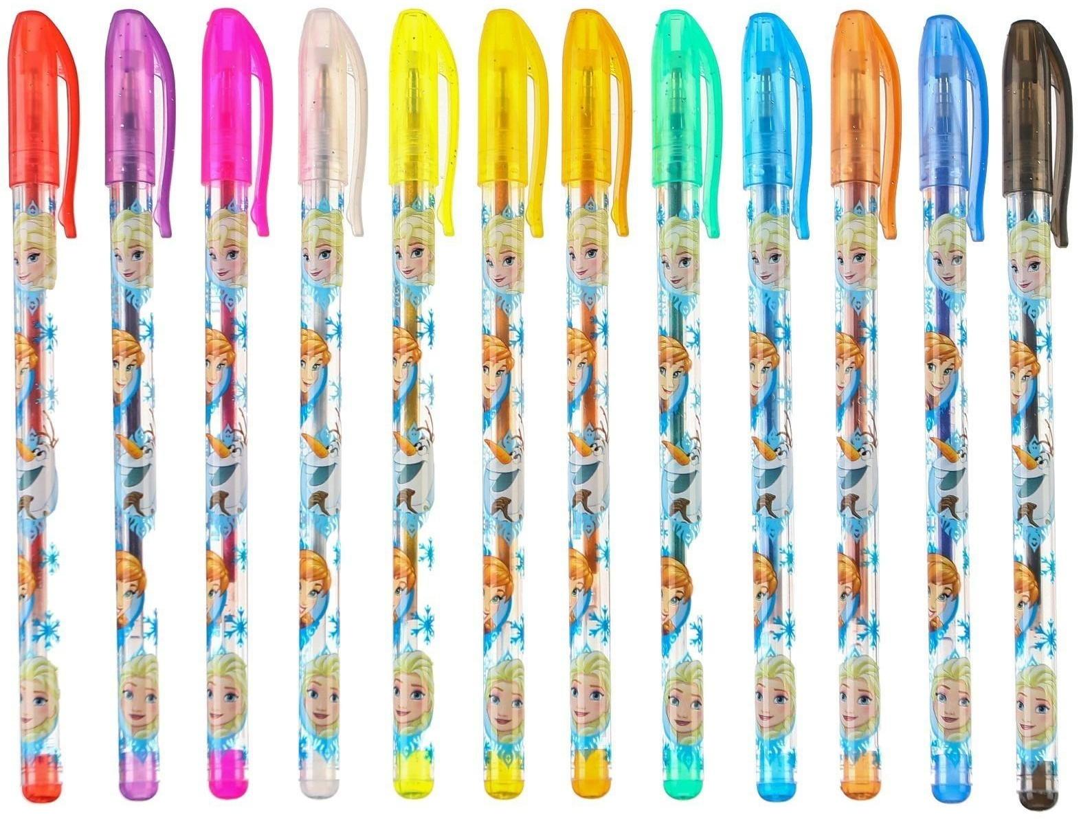 Набор гелевых ручек с блёстками, 12 цветов, Холодное сердце