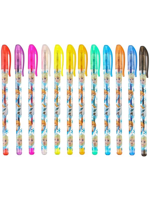 Набор гелевых ручек с блёстками, 12 цветов, Холодное сердце