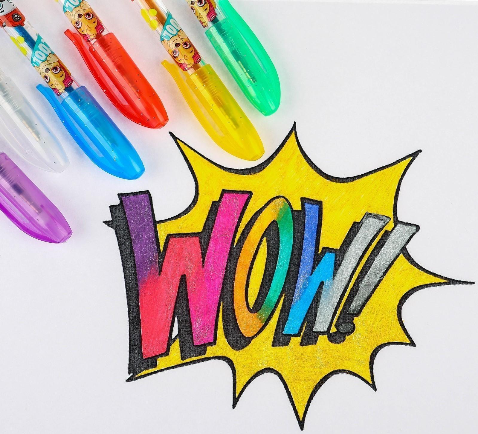 Набор гелевых ручек с блёстками, 6 цветов, Щенячий патруль