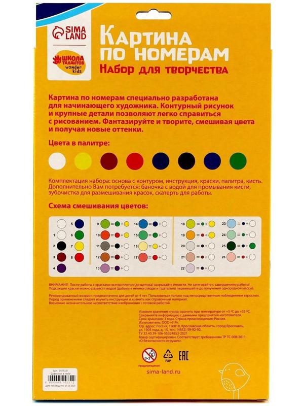 Картина по номерам «Дракончик в небе», 20 х 28,5 см