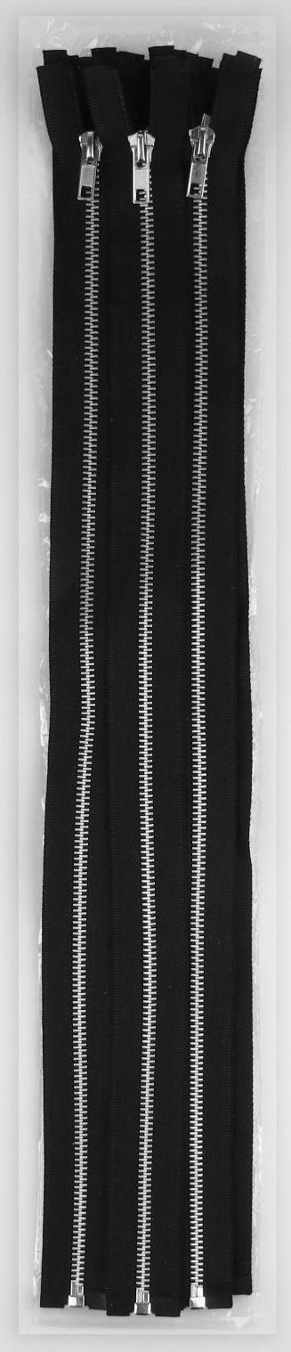 Молния металлическая, №5, разъёмная, замок автомат, 60 см, цвет чёрный/никель