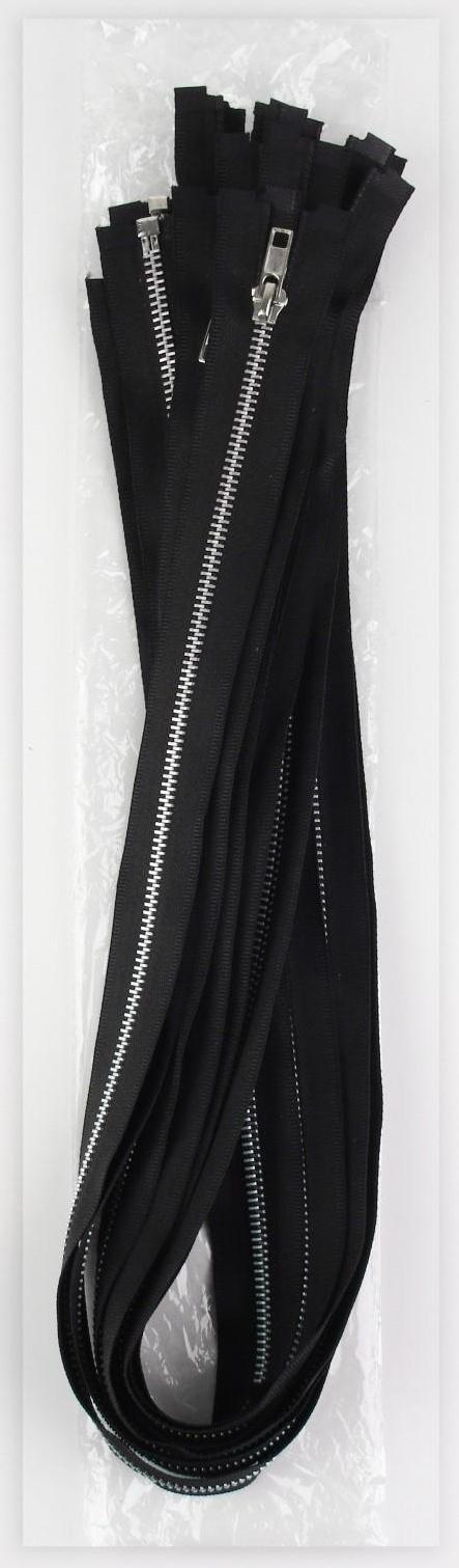 Молния металлическая, №5, разъёмная, замок автомат, 80 см, цвет чёрный/никель