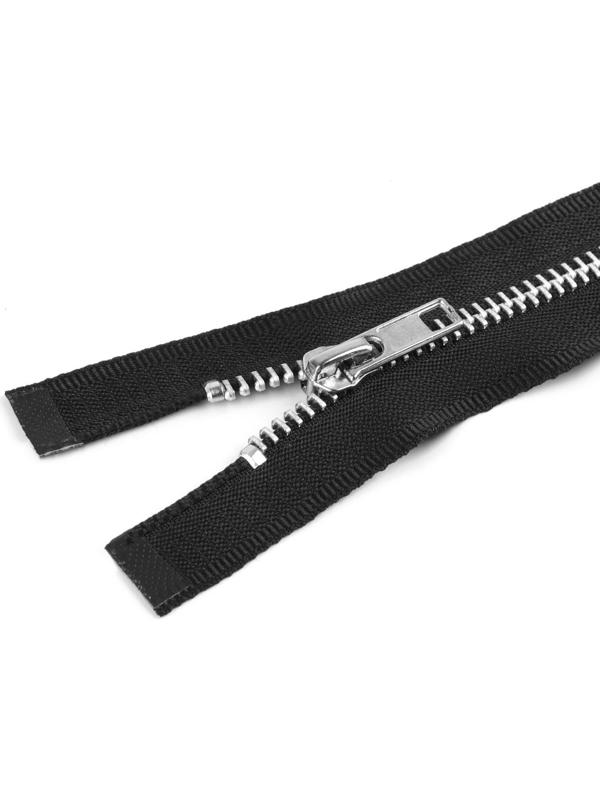 Молния металлическая, №5, разъёмная, замок автомат, 80 см, цвет чёрный/никель