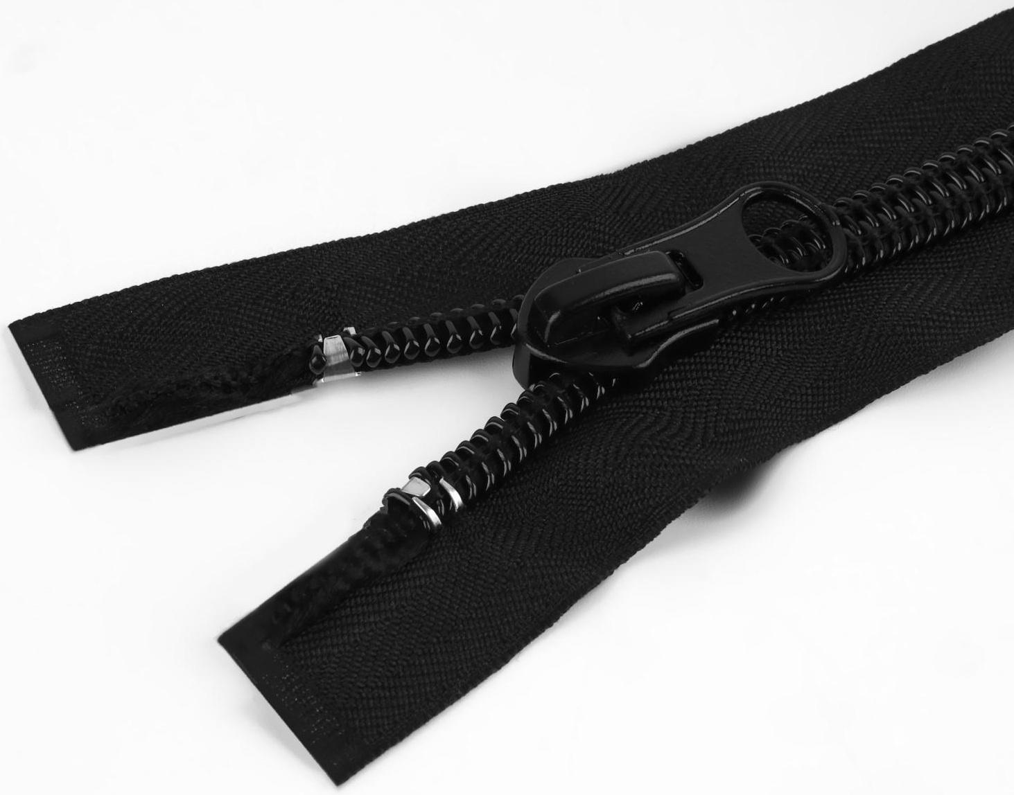 Молния разъёмная «Спираль», №10, 2 бегунка, замки автомат, 120 см, цвет чёрный