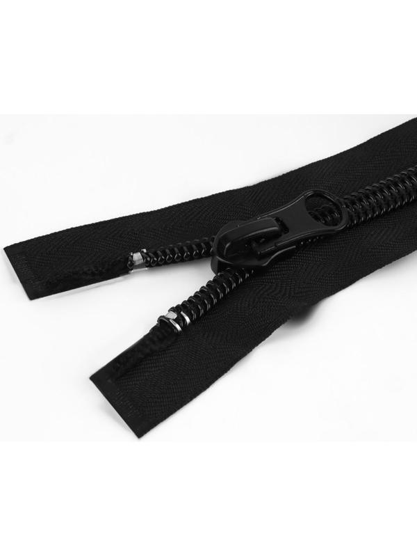 Молния разъёмная «Спираль», №10, 2 бегунка, замки автомат, 120 см, цвет чёрный