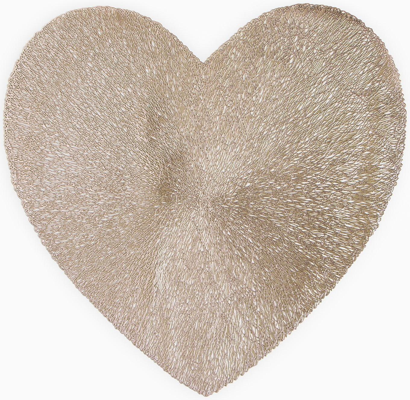 Салфетка сервировочная Доляна сердце цв.золото, d 38 см