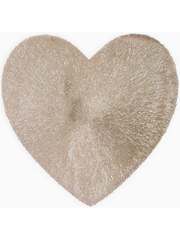 Салфетка сервировочная Доляна сердце цв.золото, d 38 см