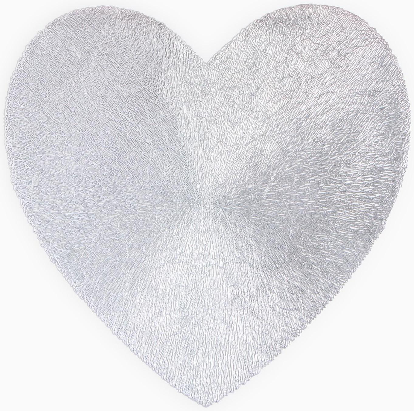 Салфетка сервировочная Доляна сердце цв.серебро, d 38 см