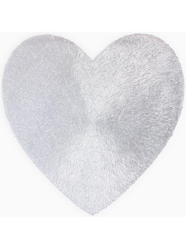 Салфетка сервировочная Доляна сердце цв.серебро, d 38 см