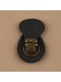 Застёжка для сумки, пришивная, 6 × 4 см, цвет чёрный/бронзовый